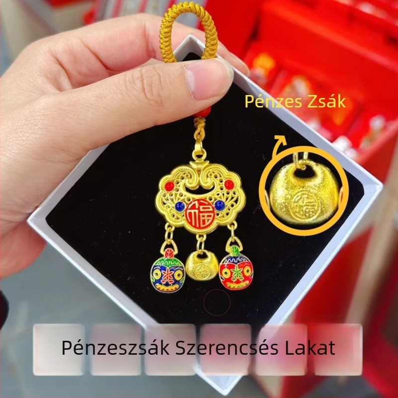 Lingyin Arany Zabáló Szörny — Ruyi záras autókulcstartó, telefonhurok, harangmedál, egyedi dizájn