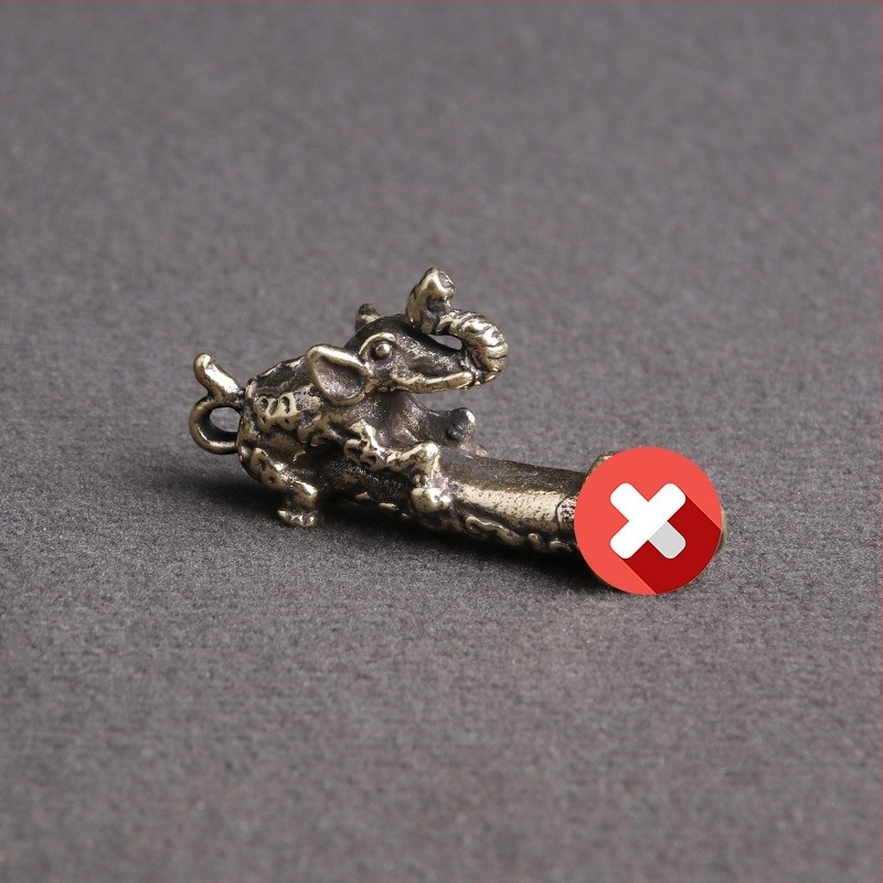 Régi sárgaréz kulcstartó Ganesha-istennel, férfi medál, kis dísz