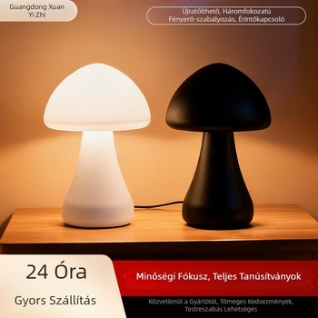 Végtelenül szabályozható éjjeli lámpa gomba alakú, atmoszférikus megvilágítással