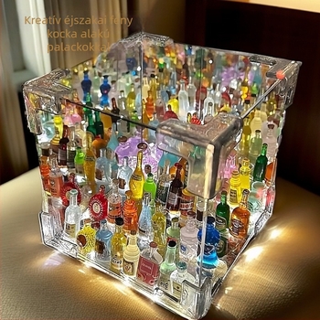 DIY Rubik-kocka éjjellámpa borosüvegben, 3D tükrökkel