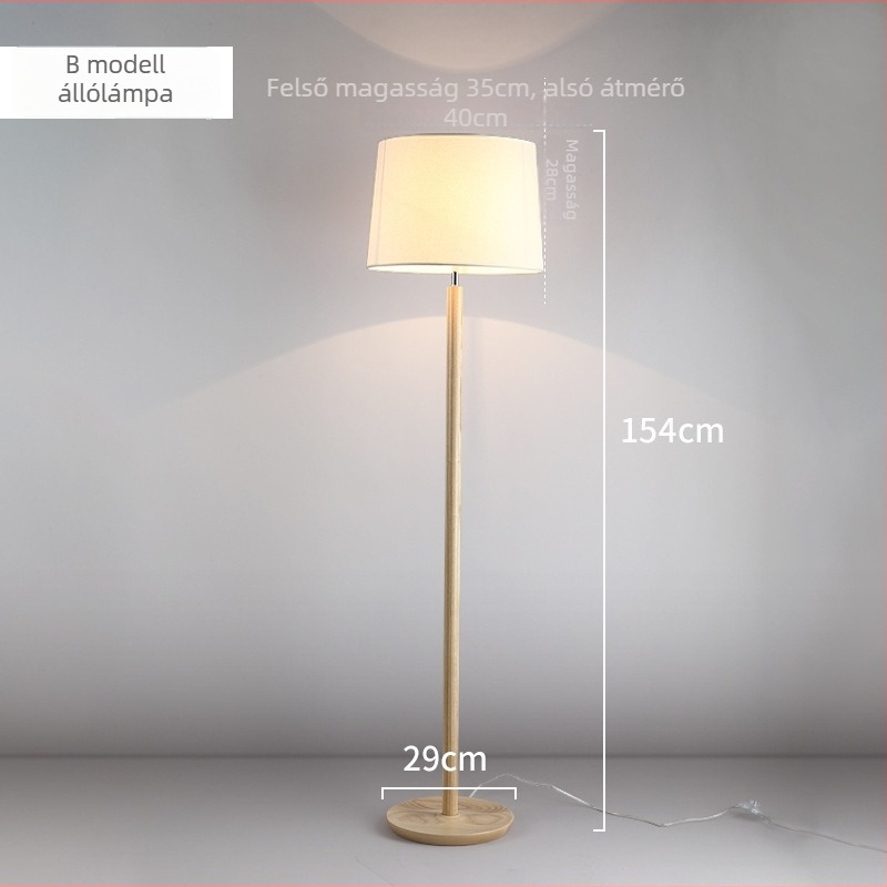 Skandináv faanyagból készült állólámpa nappaliba és hálószobába, modern minimalista kialakítás