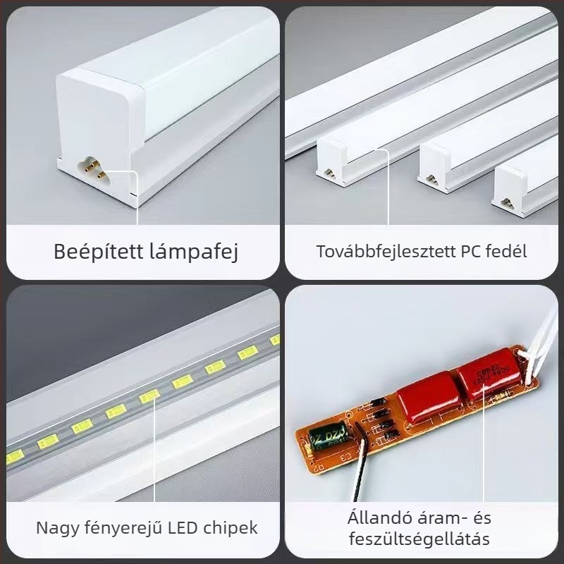 Beépített LED T5 fénycső, ultranagy nappali fény, hosszú fénycsík otthoni és kültéri használatra, szemvédő világítás