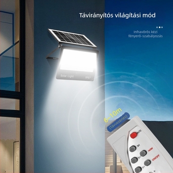 Napelemes külső integrált falikar mozgásérzékelővel, IP67 vízálló, udvarra, járdára és garázsba
