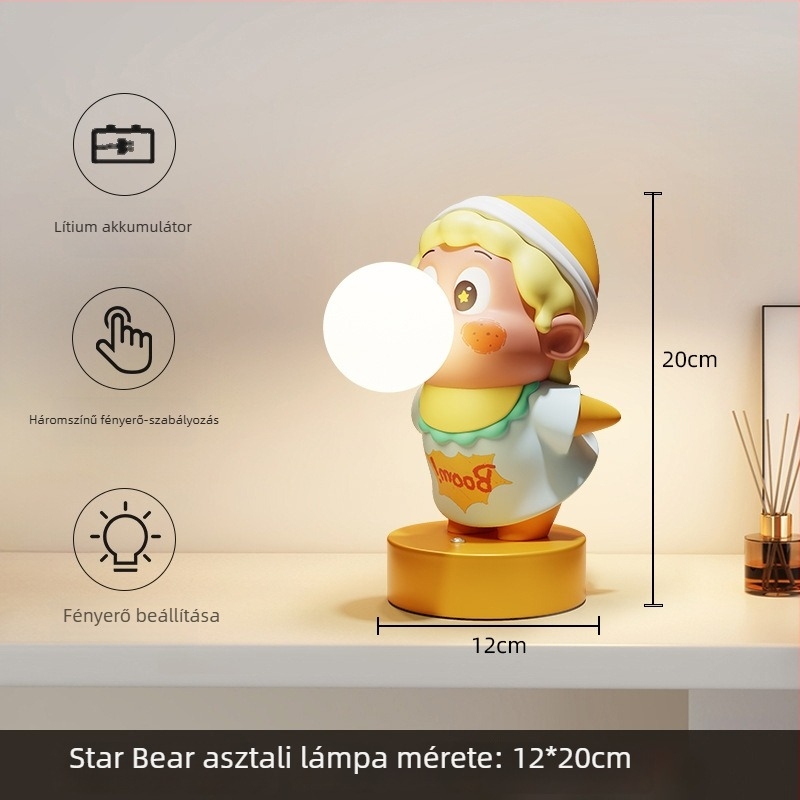 Star Man éjszakai lámpa díszfigura csillagos motívummal, szemkímélő ambient fény a hálószobában és az íróasztalon, ajándék a legjobb barátnak