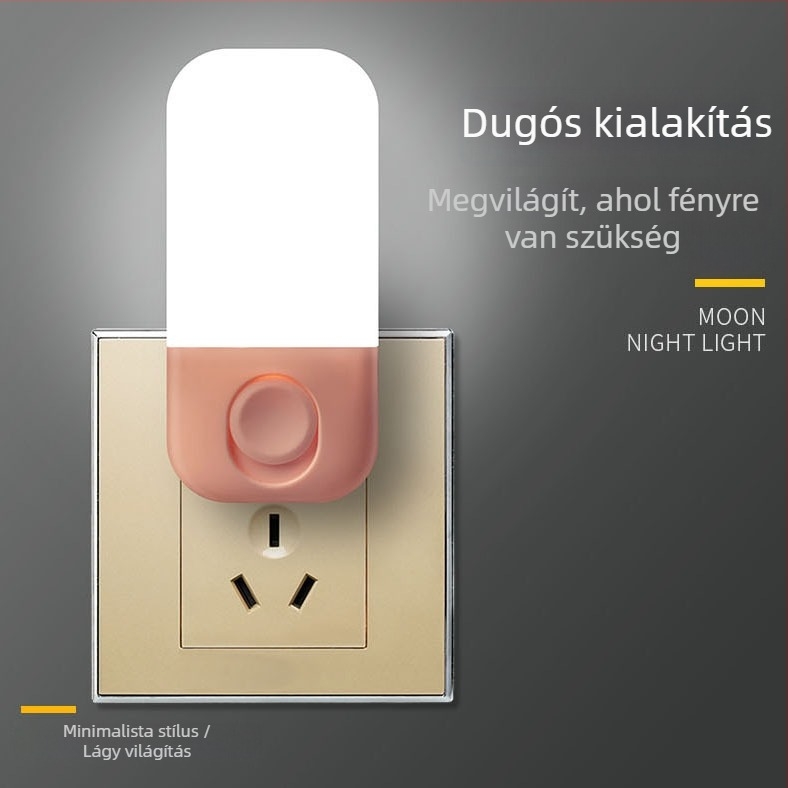 Keliya LED éjszakai lámpa konnektoros kapcsolóval, energiatakarékos, folyosóra és hálószobába, modell L-608