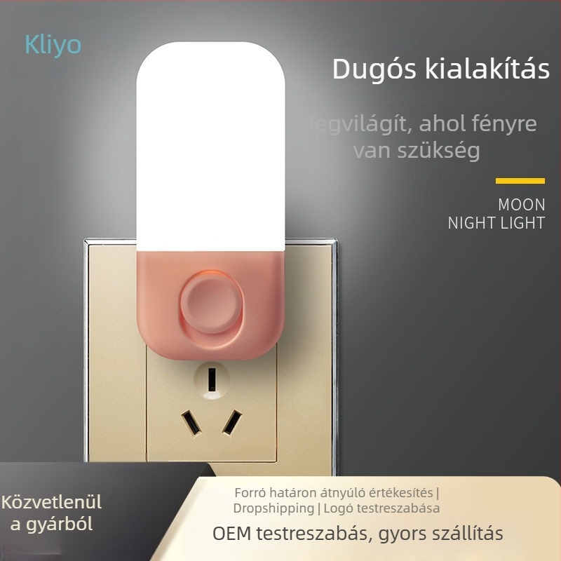 Keliya LED éjszakai lámpa konnektoros kapcsolóval, energiatakarékos, folyosóra és hálószobába, modell L-608