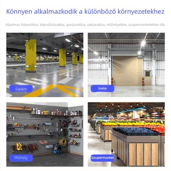 LED garázs lámpa E27-es foglalattal, IP65, 110V, 4000 lm, 180° fénysugár, CRI 70-80, műanyag ház, élettartam 500000 h