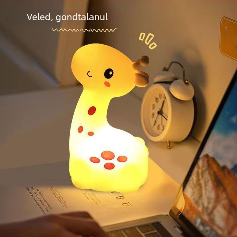 Silikon éjjeli fény, akkumulátoros működés, érintéses kapcsoló, rajzfilm minta, ajándék barátnőknek és barátoknak