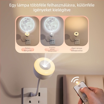 USB csillagos ég projektáló lámpa hálószobába – hang- és távirányításos fény, hold-projekció, éjszakai fény