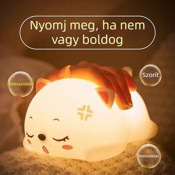 Doromboló macska éjszakai fény alváshoz, gyengéd fény a hálószobában, éjjeli lámpa lányoknak, születésnapi ajándék