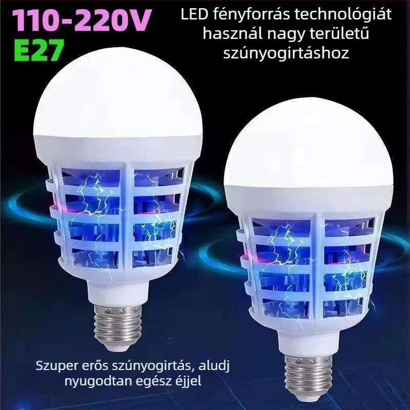LED szúnyogriasztó izzó, E27-es foglalattal – kettős használat: világítás és fizikai védelem otthonra