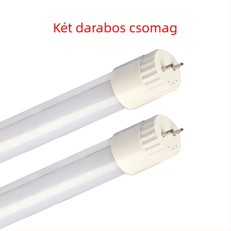 T8 LED cső, egyoldali tápellátás, 1.2 m, 18 W, üvegcsík, nappali világítás, nagy fényerő