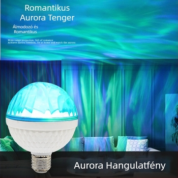 Aurora Borealis hangulat LED vetítő lámpa, E27-es foglalattal, színes színpadi dekorációs izzó
