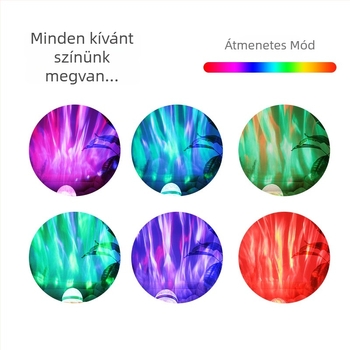 Aurora Borealis hangulat LED vetítő lámpa, E27-es foglalattal, színes színpadi dekorációs izzó