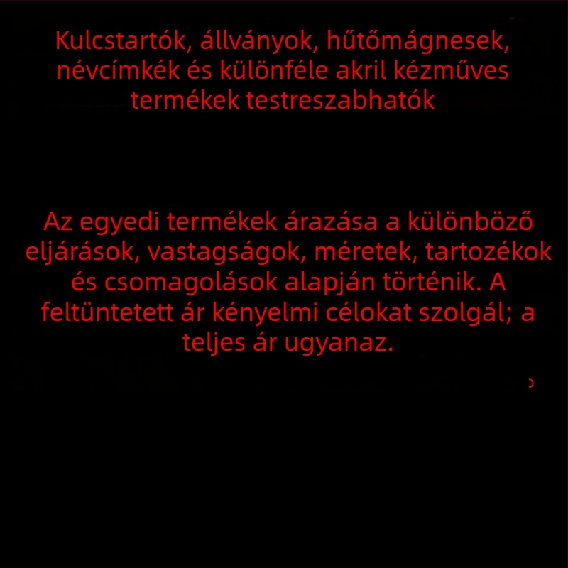 Kétoldalas akril kulcstartó rajzfilmfigurával