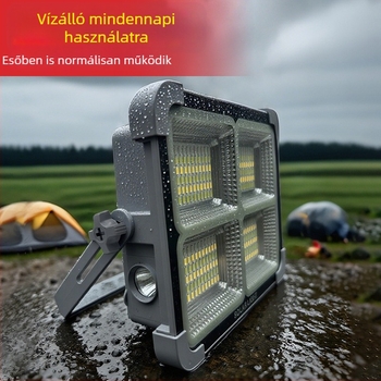 200W-os napelemes kültéri reflektor, ultranagy fényerő, Power Bank funkcióval és vészvilágítással kültéri használatra