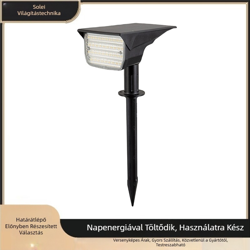 Napelemes kültéri világítás három színtemperatúrával: meleg, semleges és fehér; spot és floodlight típusú világítás a kerthez, udvarhoz, gyephez és villához