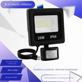 Mozgásérzékelős LED reflektor — ultra vékony, energiahatékony, infravörös garázsvilágítás, beltéri és kültéri használatra, IP66