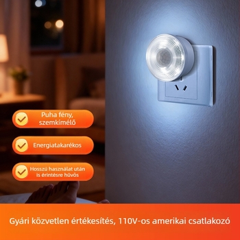 LED éjjeli lámpa infravörös szenzorral, konnektoros, hálószoba és folyosó számára, modern minimalist dizájn, szabályozható fényerő