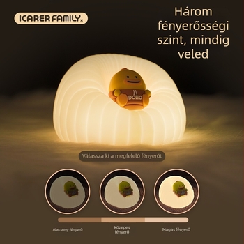 Szilikon éjszakai fény a baba etetéséhez — aranyos éjjeli lámpa időzítővel