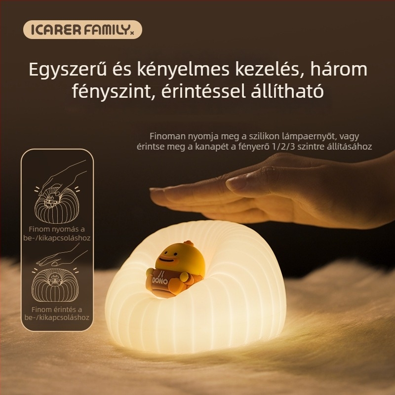 Szilikon éjszakai fény a baba etetéséhez — aranyos éjjeli lámpa időzítővel