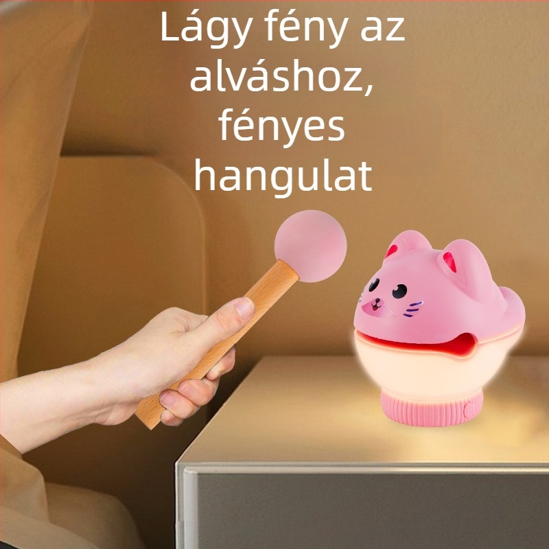 Fából készült hal a relaxációért – éjjeliszekrényre helyezhető dekor lámpa, érintésre aktiválódó, újratölthető, állítható LED fény