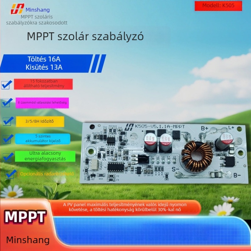 MPPT Napelemes Kontroller út menti lámpákhoz, világítótestekhez és kertvilágításhoz