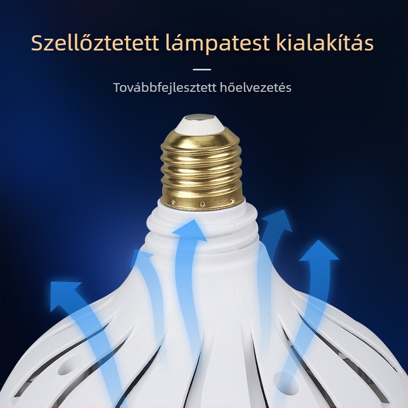 LED gömblámpa E27-es csavaraljzattal, ezüst színben, köd és por elleni védelemmel, raktáraknak, műhelyeknek és stadionoknak – 50W–100W, ultra fényes