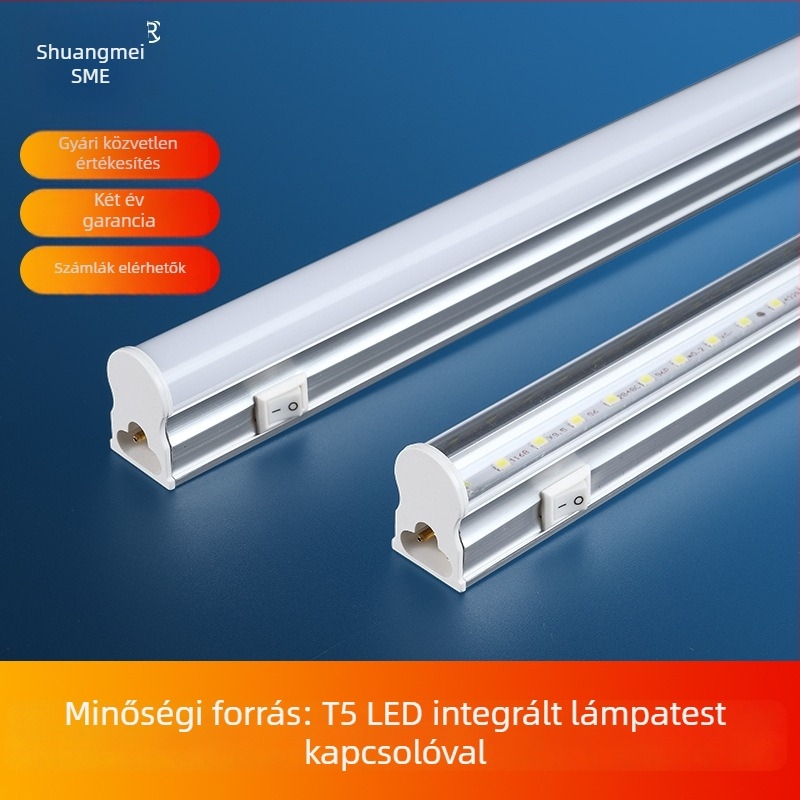 T5 LED integrált fluoreszcens cső tartóval és kapcsolóval