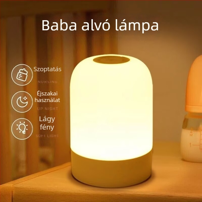 LED éjszakai lámpa, újratölthető, csatlakoztatható a konnektorhoz, kétfunkciós a hálószobában – olvasáshoz és alváshoz