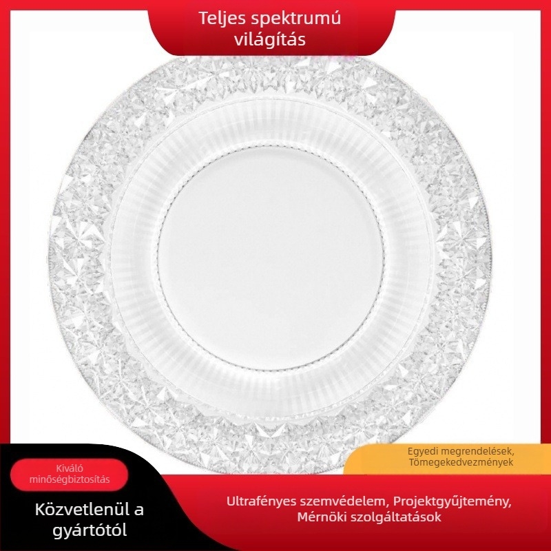 Otthoni használatra készült LED kristály lámpa repülőcsésze formában, szemvédő, energiatakarékos és rendkívül világos, E27-es foglalat, hálószobába.