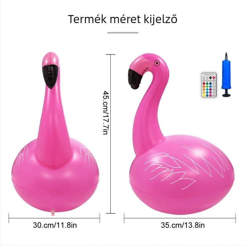 Napelemes LED flamingó lámpa, vízálló RGBW gömbfény medencéhez és kerthez