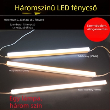 T5 LED háromszínű cső otthoni és KTV hangulatvilágításhoz, RGB színváltás, tartós, hosszú élettartamú 1,2 m
