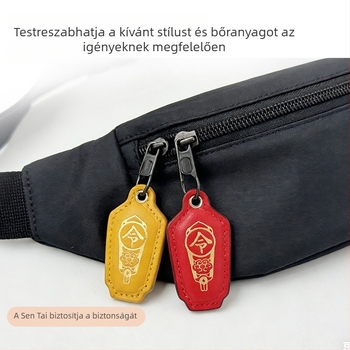 PU szerencse talizmán kulcstartó és táskadísz, személyre szabott logóval