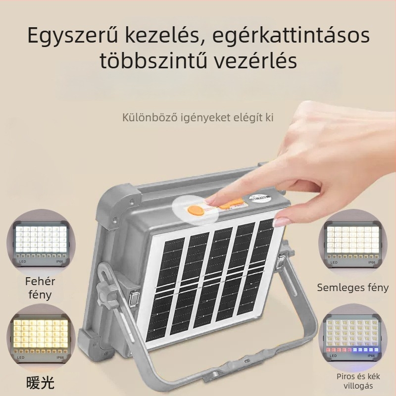 Új napelemes kültéri kertvilágítás – hordozható kempingfény, LED sürgősségi világítás grillhez
