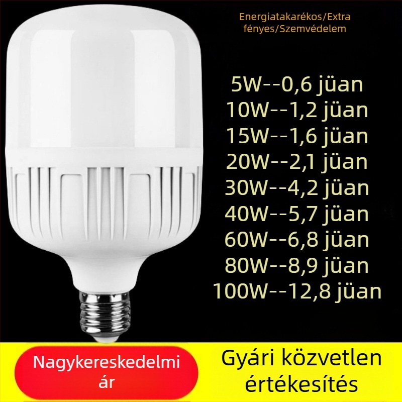 Otthoni LED lámpa, E27-es foglalat, energiatakarékos, fehér fény, beltéri világítás, szemvédő, villogásmentes