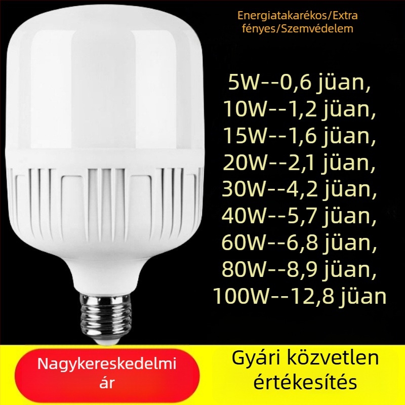 Otthoni LED lámpa, E27-es foglalat, energiatakarékos, fehér fény, beltéri világítás, szemvédő, villogásmentes