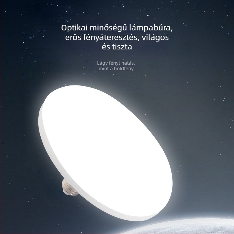 Teljes spektrumú LED UFO lámpa, három színhőmérséklet, nagy fényerő, energiatakarékos, szemkímélő, mennyezet-lámpa E27-es foglalattal