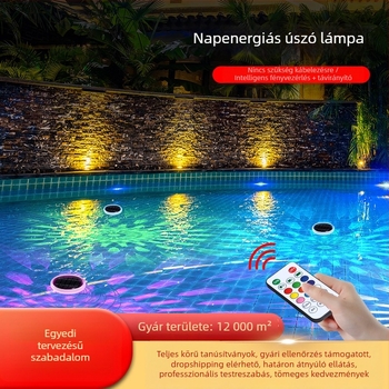 Napelemes vízben lebegő lámpa kerthez, tóhoz és medencére – kültéri LED lámpa