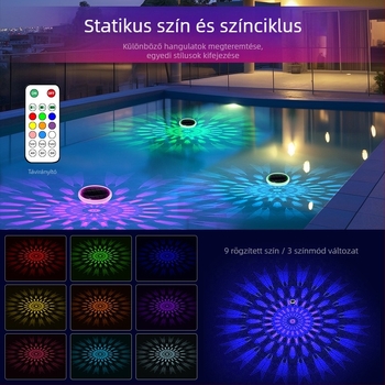 Napelemes vízben lebegő lámpa kerthez, tóhoz és medencére – kültéri LED lámpa