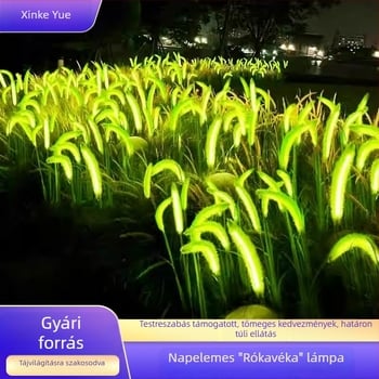 Napenergia lámpák Foxtail Grass formában parkokhoz, sétányokhoz és udvarokhoz — kültéri tájvilágítás, vízálló kivitel