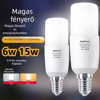 LED izzó otthoni használatra, E14-es spirál alapú, kis menetes foglalat, ultranagy fényerő, sárga fény a szem védelméért