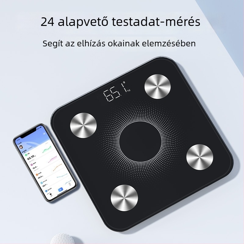 Új modell professzionális testzsírmérleg, újratölthető, elektrodákkal, otthoni használatra, nagy precizitás.