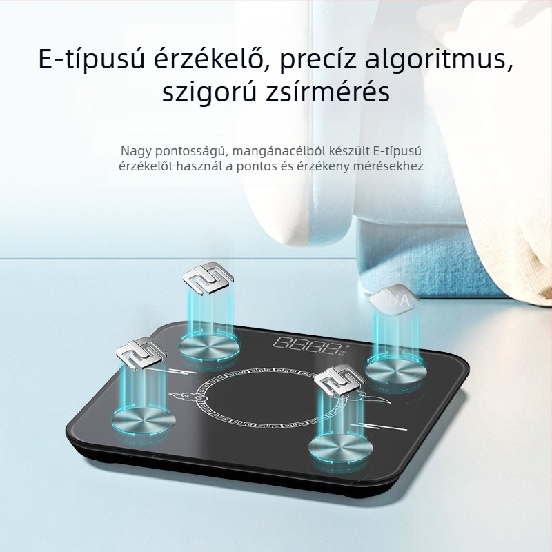 Új modell professzionális testzsírmérleg, újratölthető, elektrodákkal, otthoni használatra, nagy precizitás.
