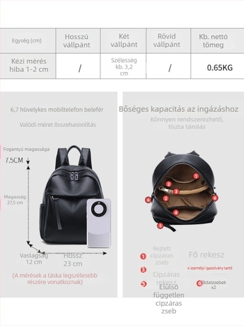 Női hátizsák valódi bőrből, több zsebbel, nagy kapacitású, 2026-os modell, könnyű első rétegű marhabőrből.