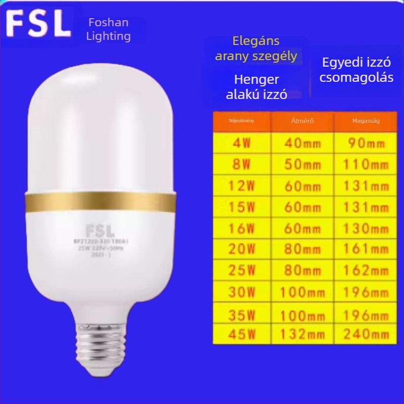 FSL Foshan Lighting LED izzó 80W, hengeres, E27, Dazzling Wind sorozat