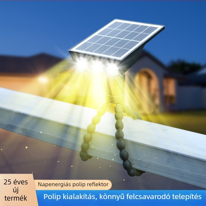 3 LED-es napelemes fénypont a fűre és a kertre – földbe szúrható dekoratív kültéri világítás