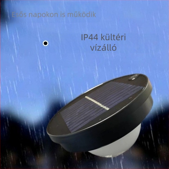 USB-töltésű kör alakú napelemes lámpa kültéri, vízálló LED világítás