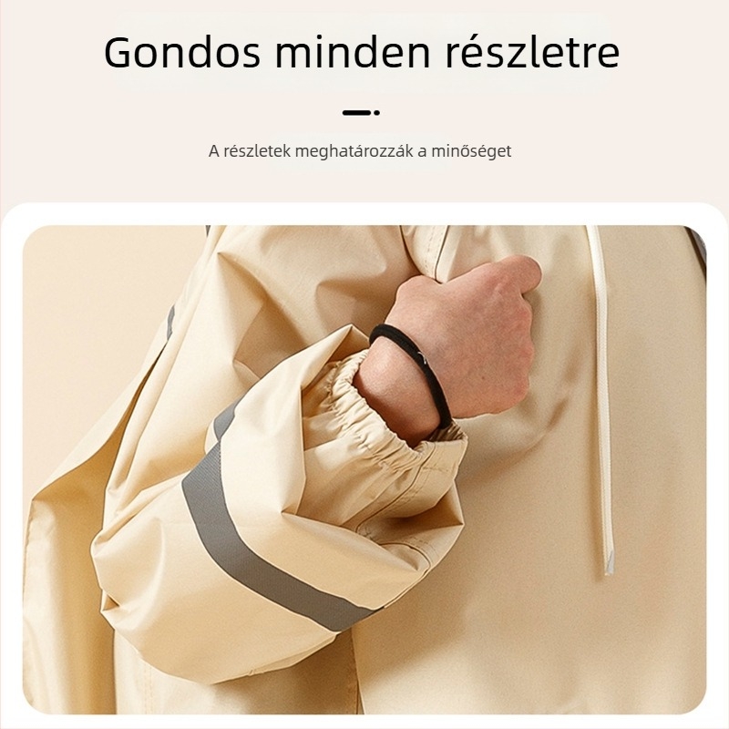 Gyerekeknek készült esőponcsó, vastagított és hosszabbított kivitel, teljes testvédő esőkabát, hely az iskolai táskának