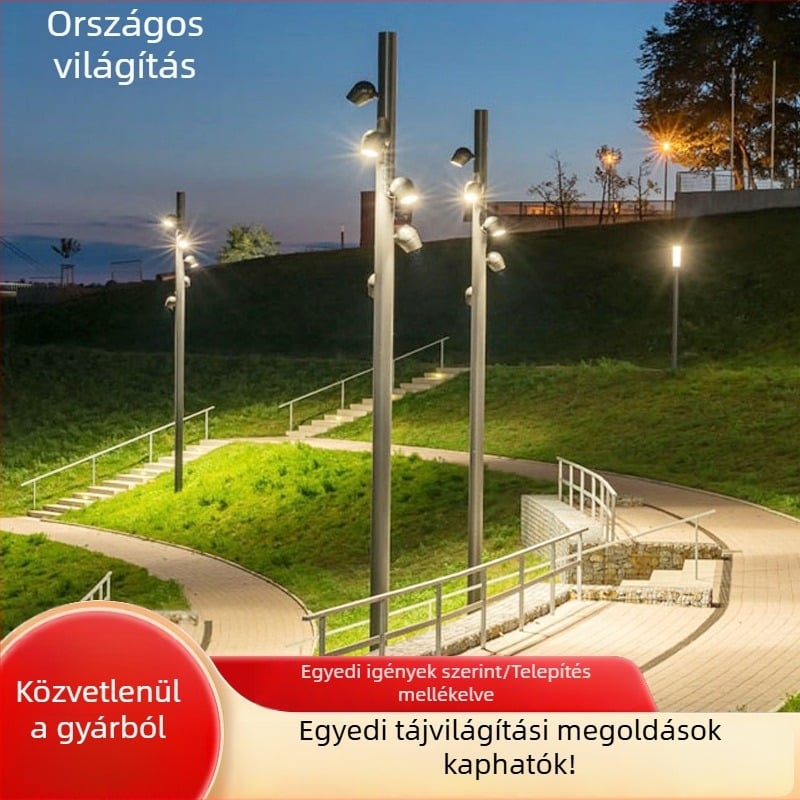 Szabadtéri LED tájvilágítás parkokhoz és udvarokhoz, IP65 vízálló, alumínium ház, nagy fényerő, vetítőfények